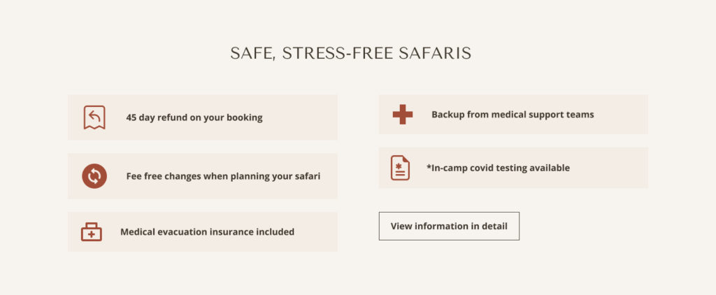 Safe, Stress-Free Safaris covid testing travel 45 day refunds